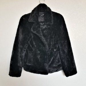 H&M Black Faux Fur Teddy Jacket